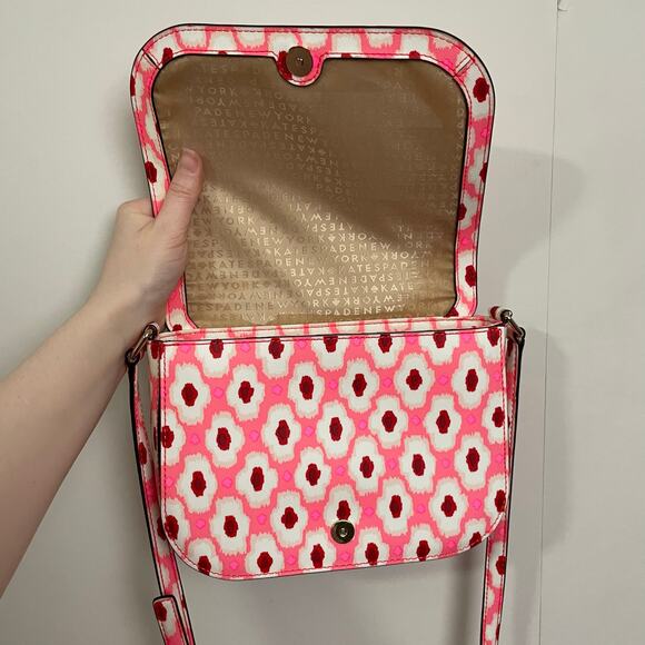 Kate Spade mini crossbody purse pink blue white geometric boho Barbie 70s vibes - Picture 11 of 13